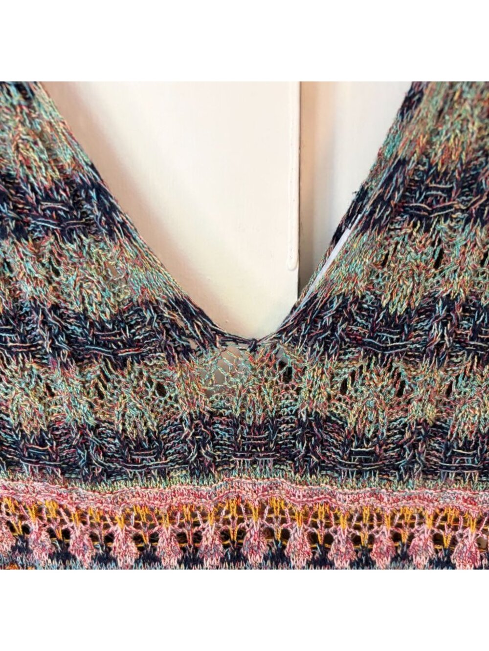 Zara Pointelle Knit Maxi Dress Multicolor Size L - Picture 5 of 6